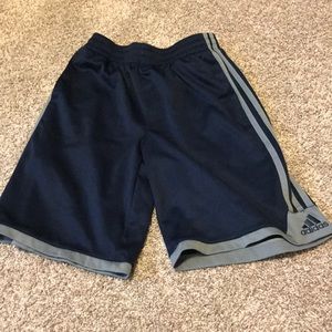 COPY - Adidas boys navy and gray striped shorts